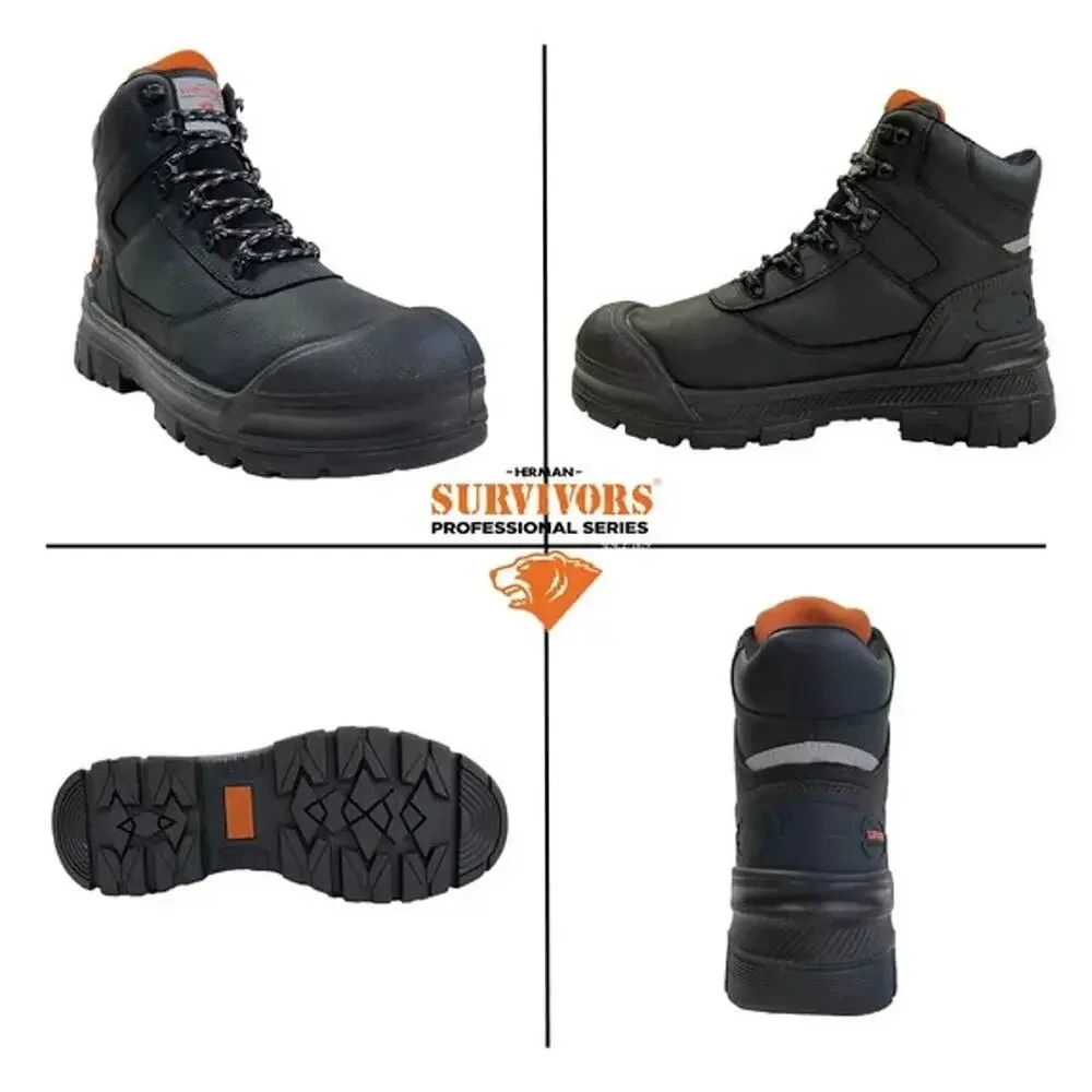 HERMAN Survivors Leather Groundbreaker Steel Toe Work Boots Size 8.5 MRSP $99